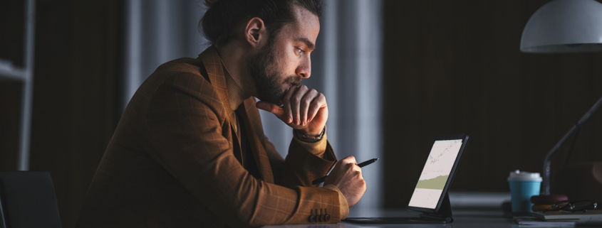 man browsing on a website